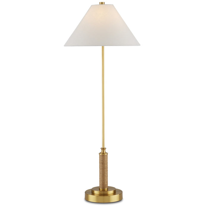 Currey and Company One Light Table Lamp from the Ippolito collection in Antique Brass/Natural finish