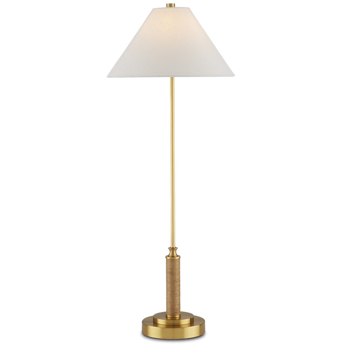 Currey and Company - 6000-0874 - One Light Table Lamp - Ippolito Brass Console Lamp - Antique Brass/Natural
