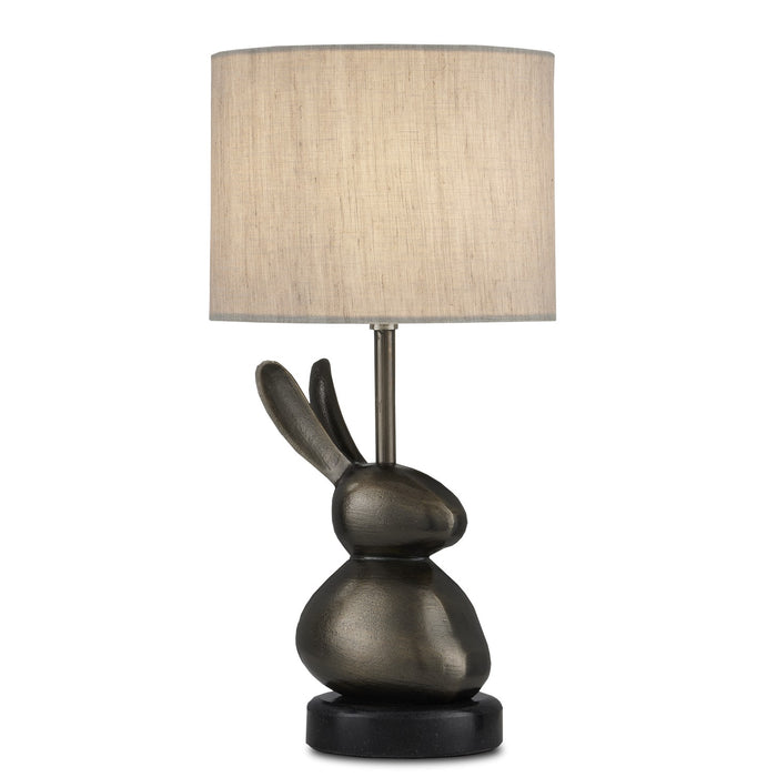 Currey and Company One Light Table Lamp from the Folkestone collection in Black Nickel/Black finish