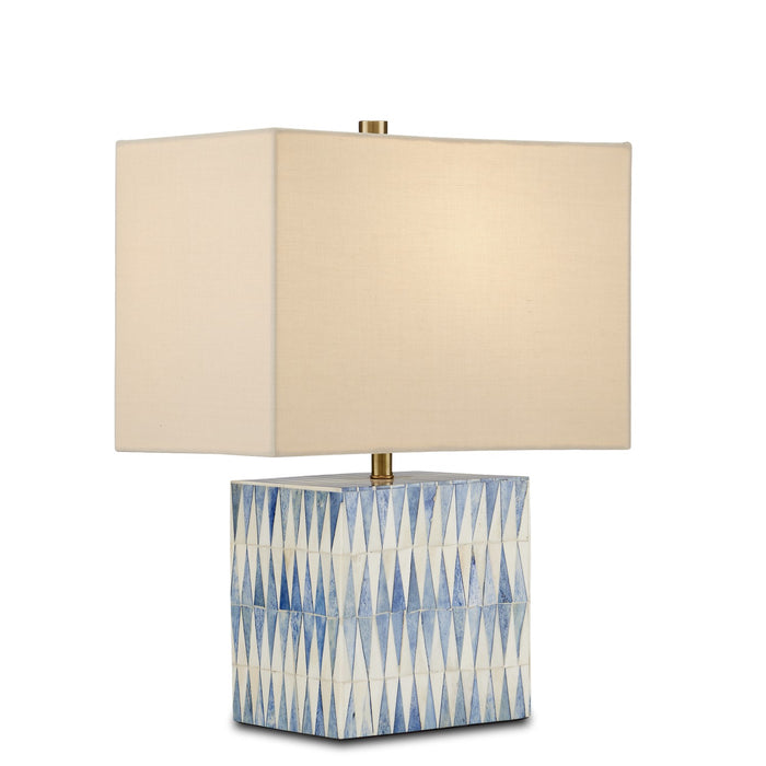 Currey and Company One Light Table Lamp from the Nadene collection in Blue/White finish