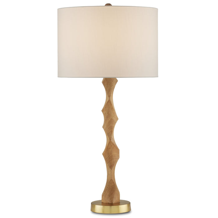 Currey and Company One Light Table Lamp from the Sunbird collection in Natural/Brass finish