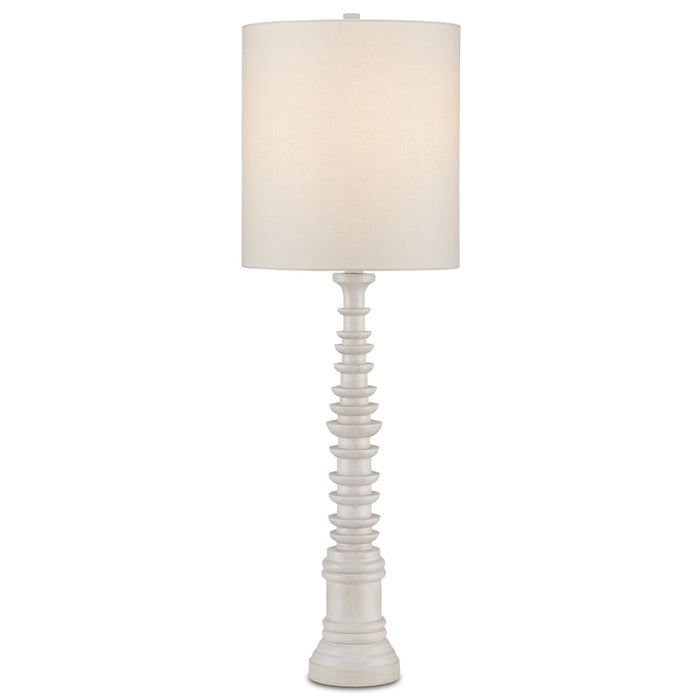 Currey and Company One Light Table Lamp from the Phyllis Morris collection in Whitewash finish