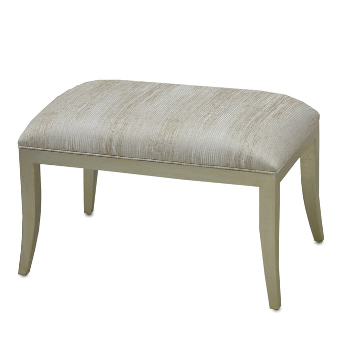 Currey and Company Ottoman from the Garson collection in Silver/Fresh File Linen finish