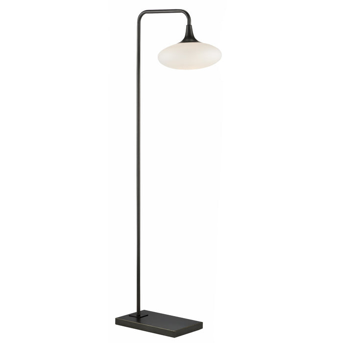 Currey and Company One Light Floor Lamp from the Solfeggio collection in Oil Rubbed Bronze/Opaque White finish