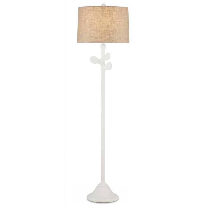 Currey and Company One Light Floor Lamp from the Charny collection in Gesso White finish