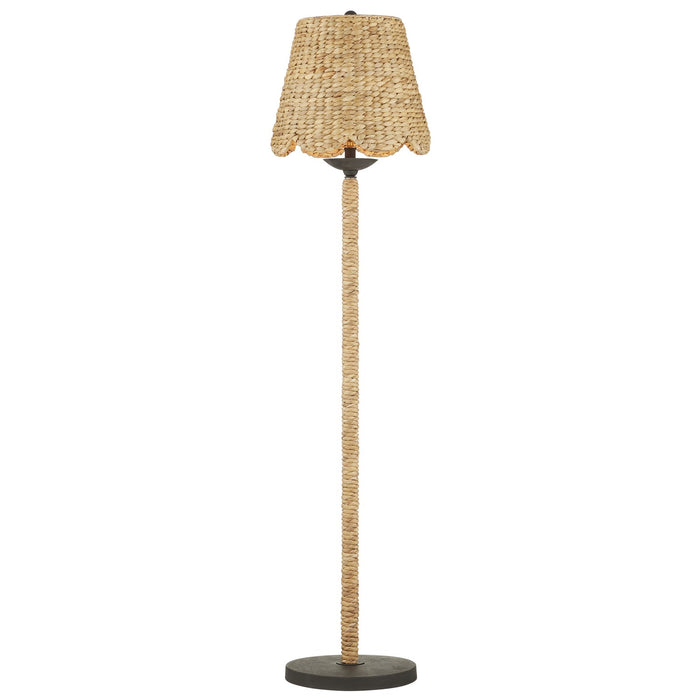 Currey and Company One Light Floor Lamp from the Suzanne Duin collection in Natural/Mole Black finish