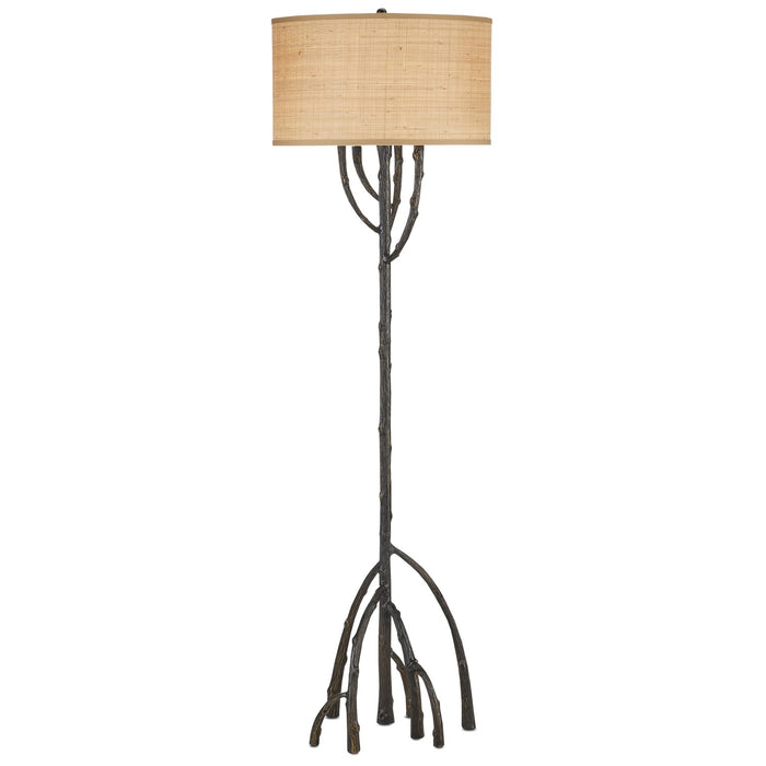 Currey and Company One Light Floor Lamp from the Mangrove collection in Bronze finish