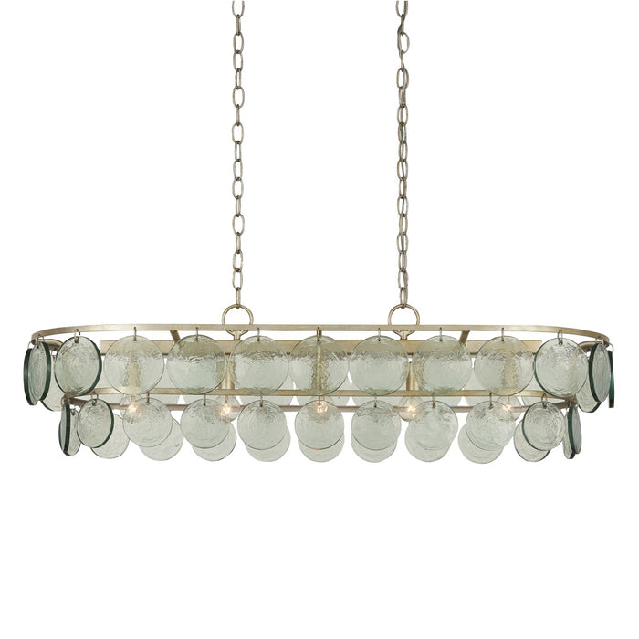 Currey and Company Five Light Chandelier from the Settat collection in Silver Leaf/Clear finish