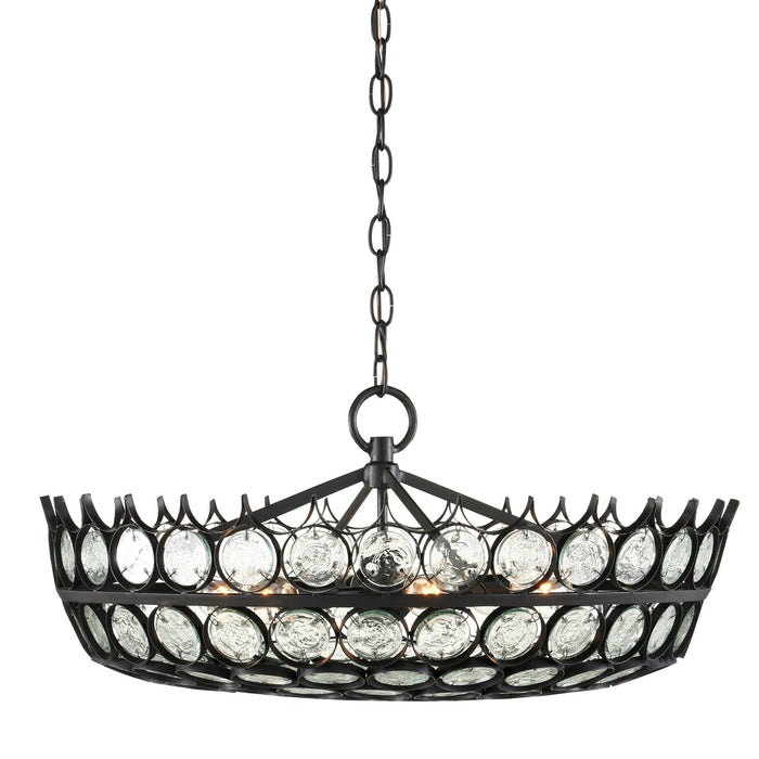 Currey and Company - 9000-0991 - Six Light Chandelier - Augustus - Clear/Satin Black
