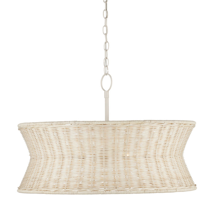 Currey and Company Four Light Chandelier from the Phebe collection in Bleached Natural/Vanilla finish