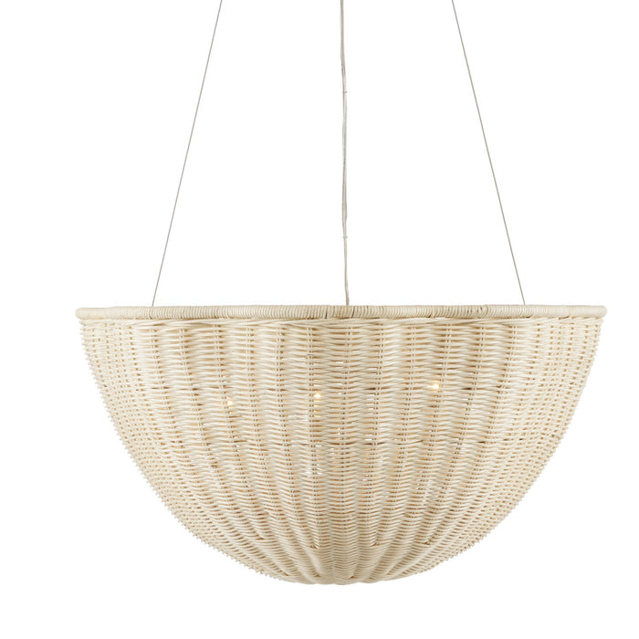 Currey and Company Three Light Pendant from the Telos collection in Bleached Natural/Vanilla finish