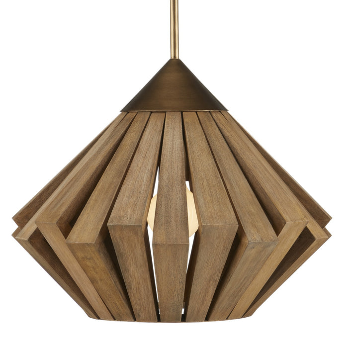 Currey and Company One Light Pendant from the Plunge collection in Brass/Toffee finish