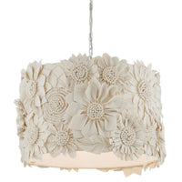 Currey and Company One Light Pendant from the Clotilde collection in Cream/White finish