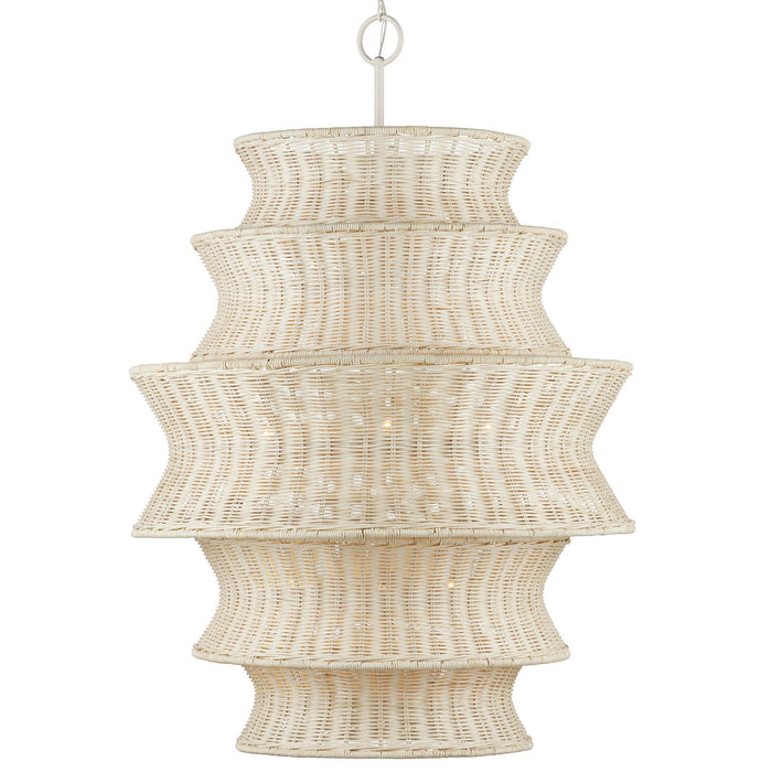 Currey and Company Nine Light Chandelier from the Phebe collection in Bleached Natural/Vanilla finish