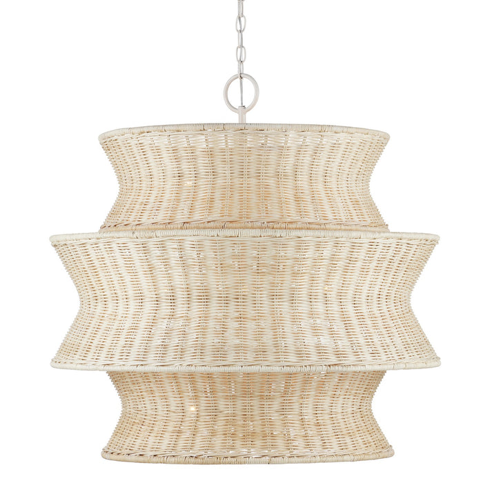 Currey and Company Nine Light Chandelier from the Phebe collection in Bleached Natural/Vanilla finish