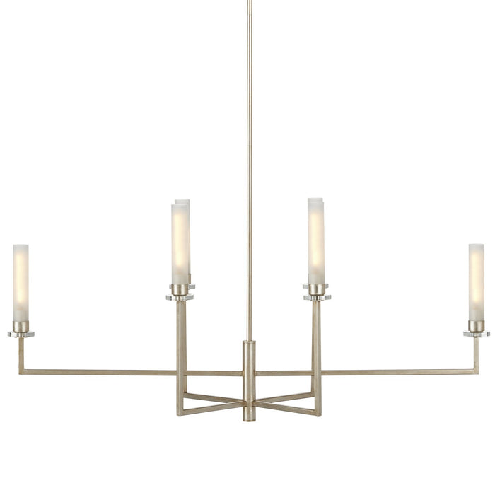 Currey and Company Six Light Chandelier from the Courante collection in Champagne/Frosted White finish
