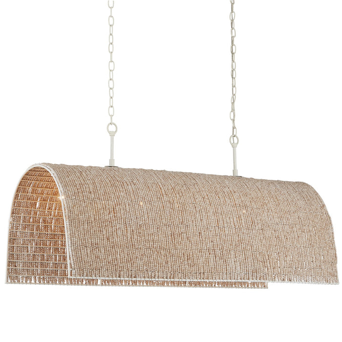 Currey and Company Seven Light Chandelier from the Aztec collection in Whitewash/White finish