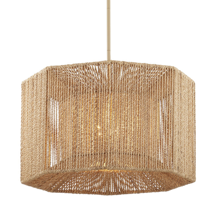 Currey and Company Four Light Chandelier from the Mereworth collection in Beige/Natural finish