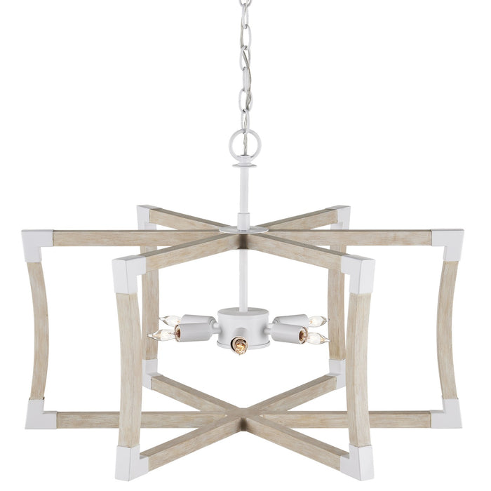Currey and Company Six Light Lantern from the Bastian collection in Sugar White/Sandstone finish
