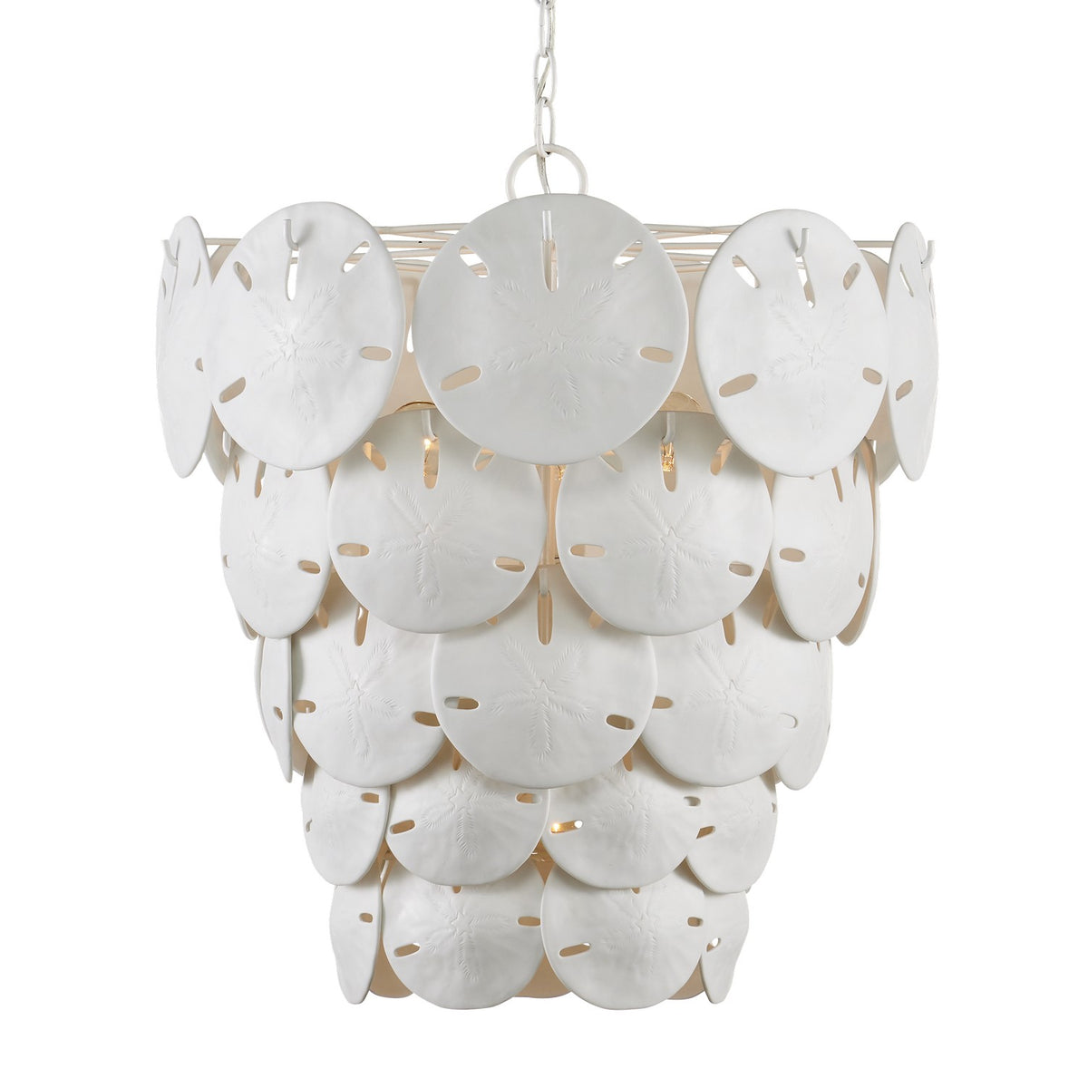 Currey and Company - 9000-1113 - Five Light Chandelier - Tulum - White/Sugar White