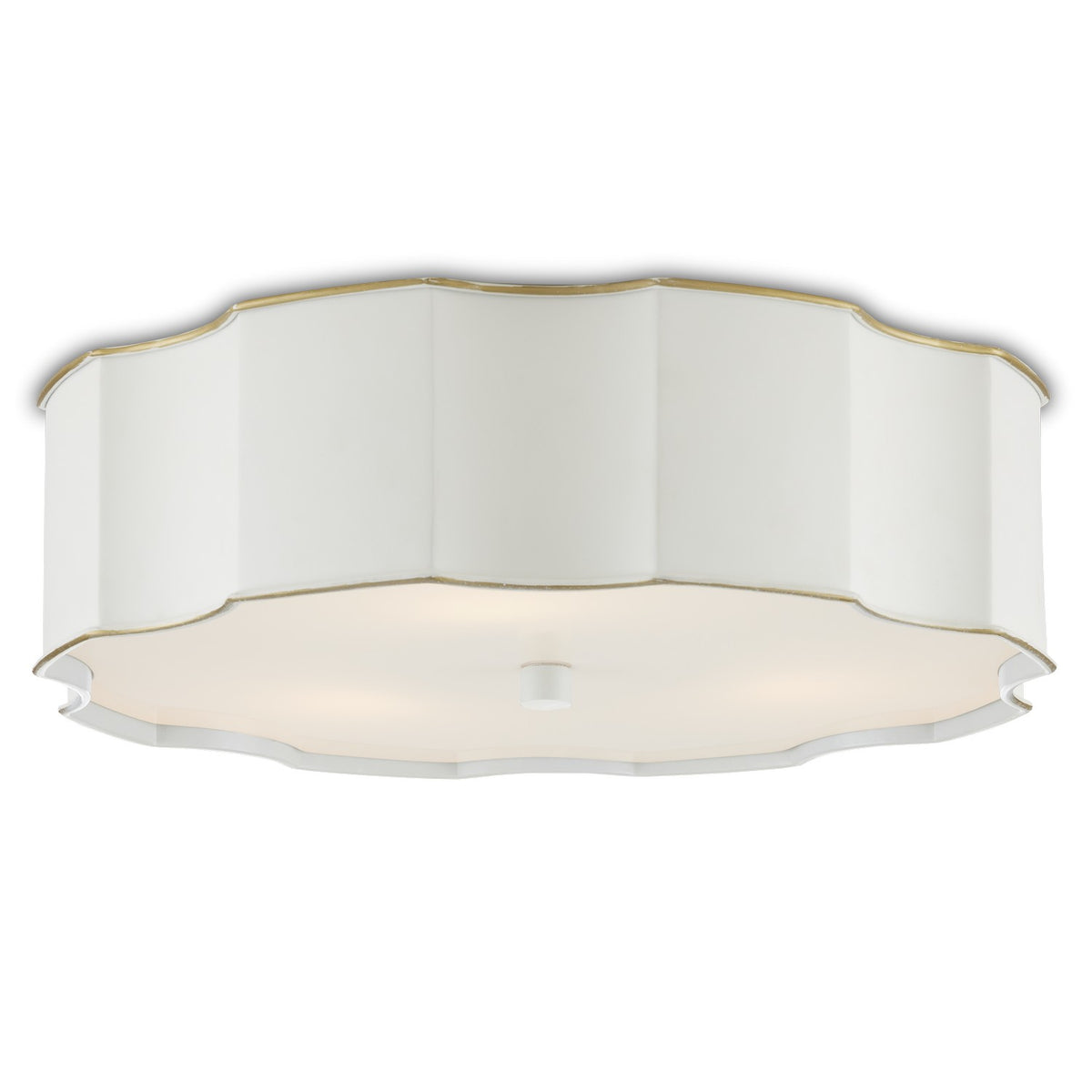 Currey and Company - 9999-0067 - Three Light Flush Mount - Wexford Collection - Snow White/Gold Highlights