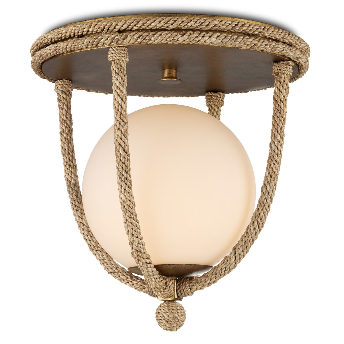 Currey and Company - 9999-0069 - One Light Flush Mount - Passageway Collection - Natural/Dorado Gold/Frosted White