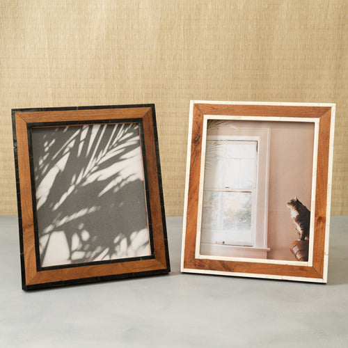 Design Shop White Bone & Wood Photo Frame
