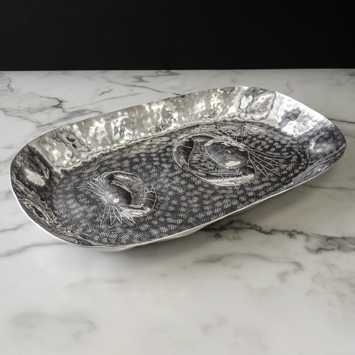 Design Shop Aluminum Hammered Oval Crab Tray