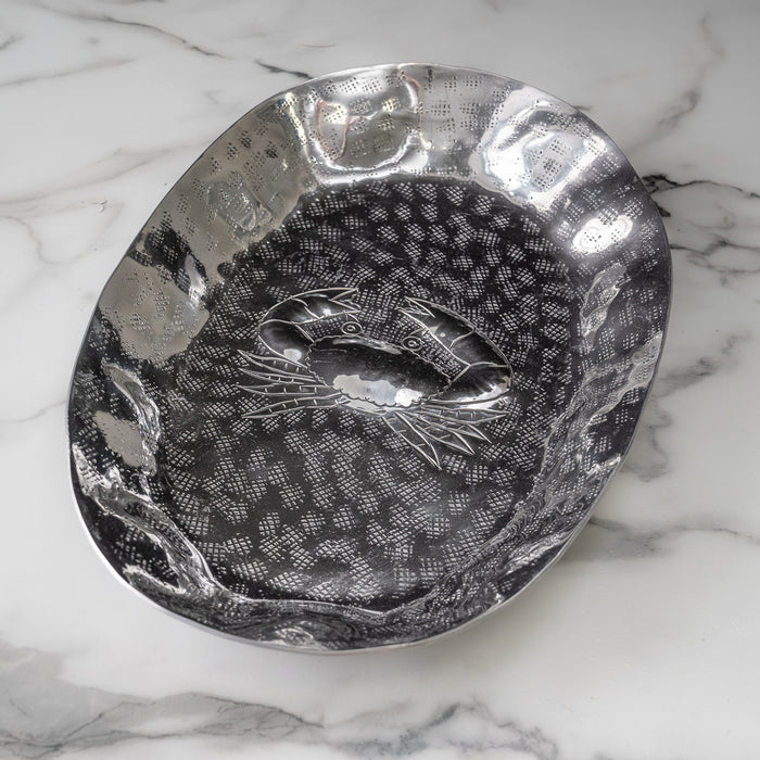 Design Shop Aluminum Hammered Oval Crab Tray
