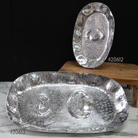 Design Shop Aluminum Hammered Oval Crab Tray