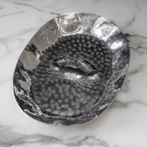 Design Shop Aluminum Hammered Oval Crab Tray