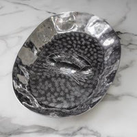 Design Shop Aluminum Hammered Oval Crab Tray