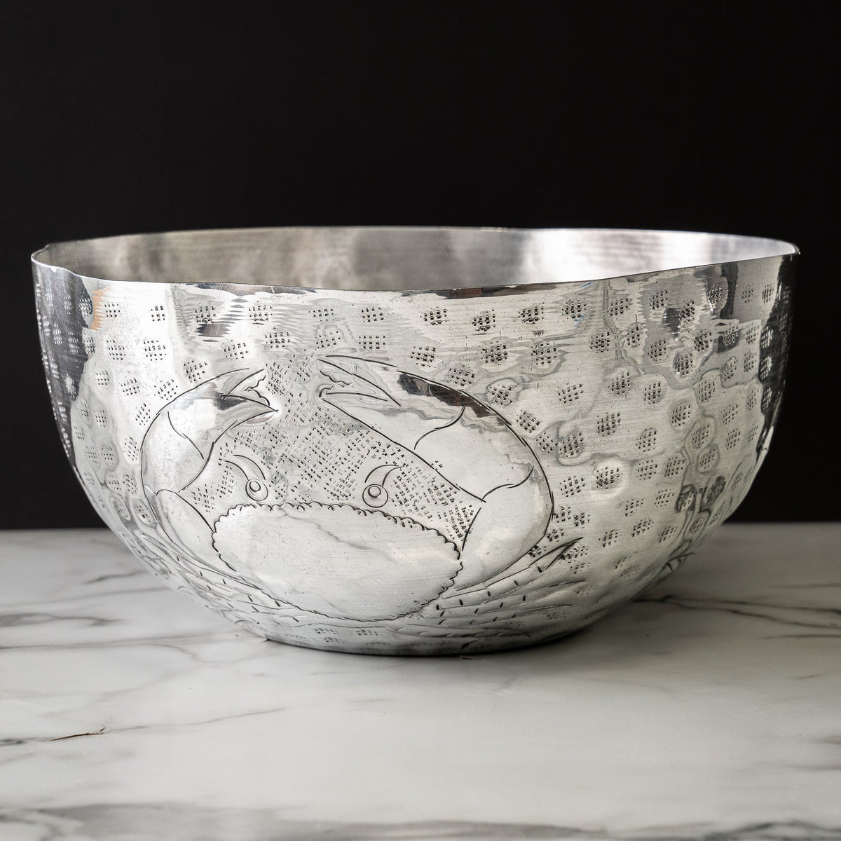 Design Shop Aluminum Hammered Crab Bowl