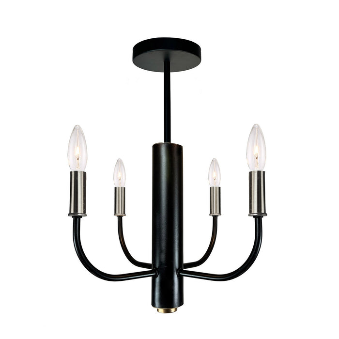 Artcraft Four Light Semi Flushmount from the Avalon Collection collection in Brushed Nickel finish