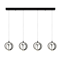 Artcraft - AC6734BK - LED Chandelier - Rose - Black
