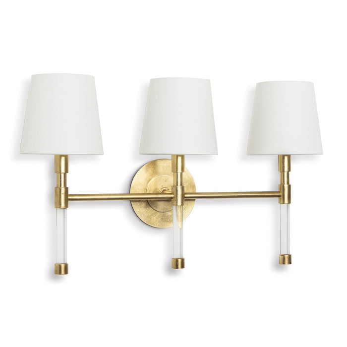 Regina Andrew Three Light Wall Sconce from the Auburn collection in Gold Leaf finish