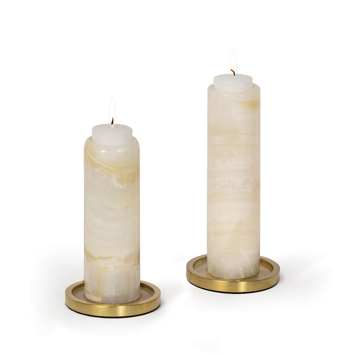 Regina Andrew Candle Holder Set from the Ivy collection in Natural Stone finish
