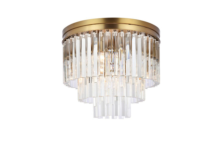 Elegant Lighting Nine Light Flush Mount from the Sydney collection in Satin Gold finish