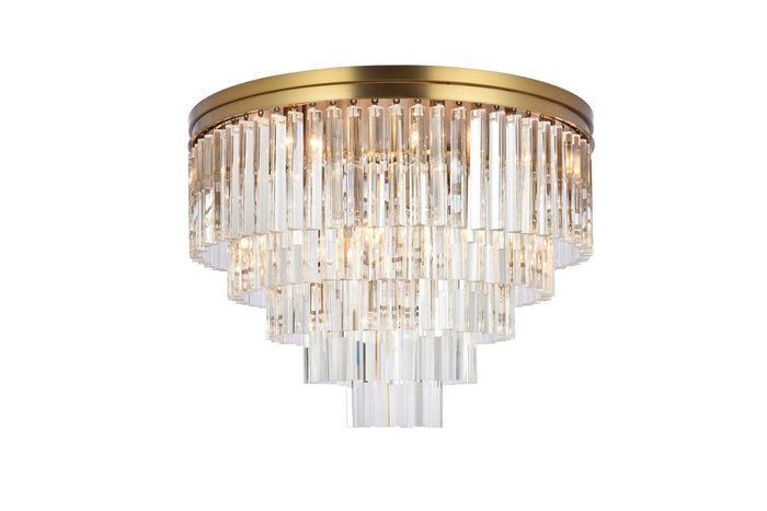 Elegant Lighting 17 Light Flush Mount from the Sydney collection in Satin Gold finish