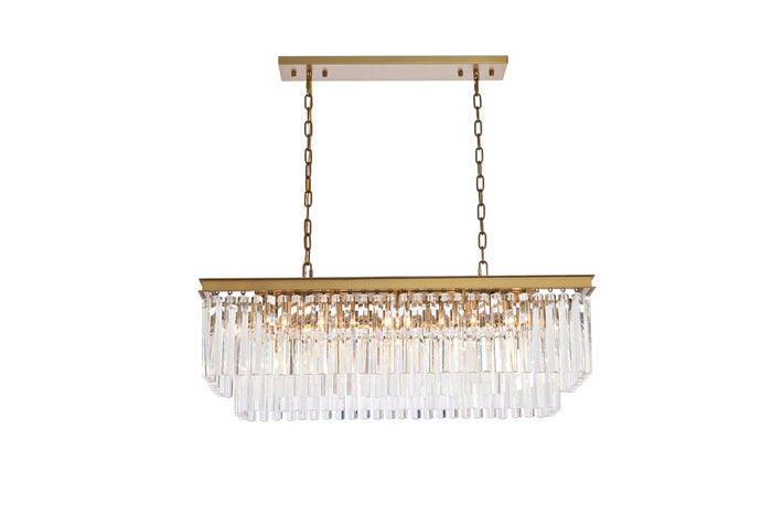 Elegant Lighting 12 Light Chandelier from the Sydney collection in Satin Gold finish