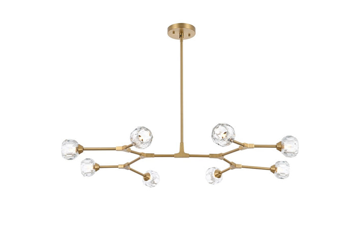 Elegant Lighting Eight Light Pendant from the Zayne collection in Gold And Clear finish