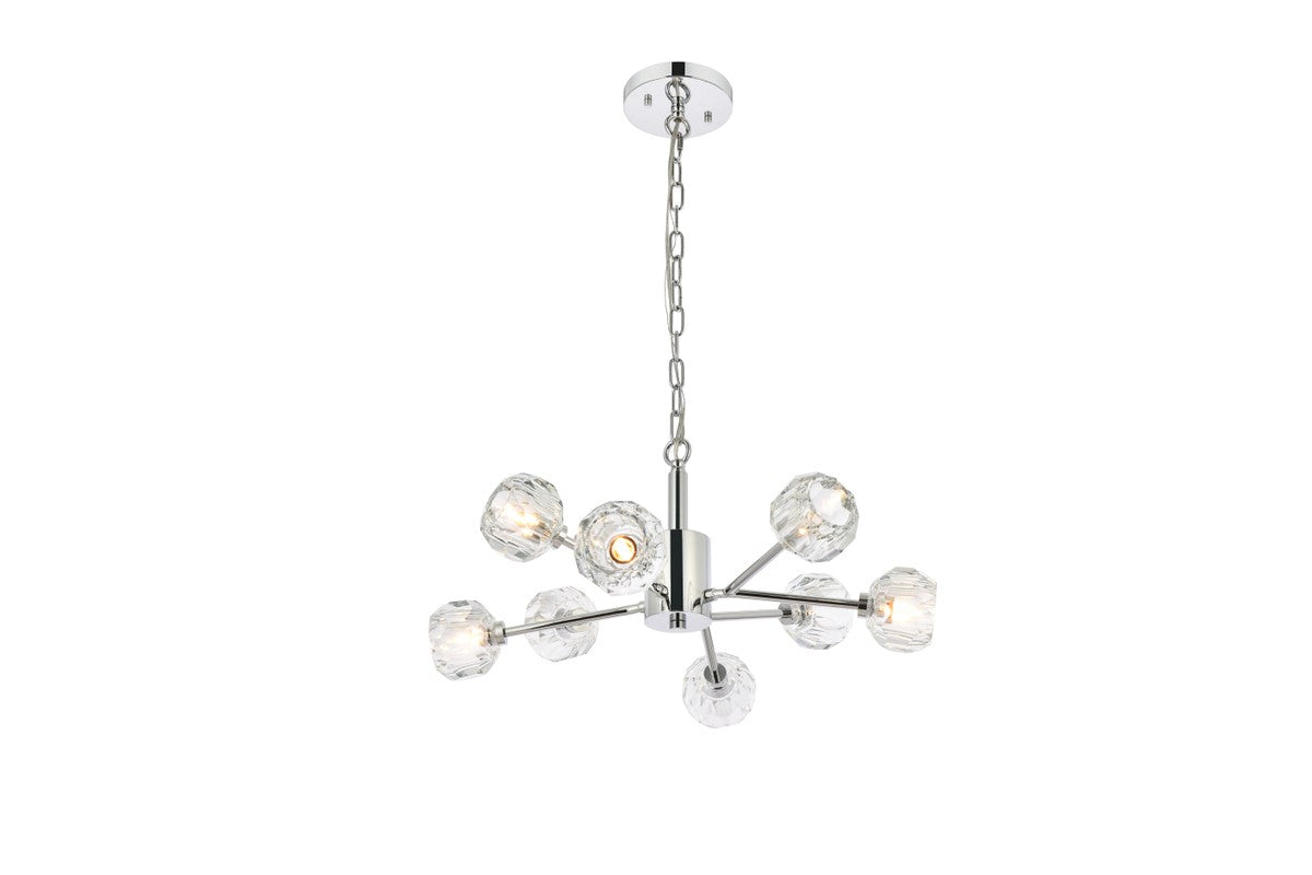 Elegant Lighting - 3509D24C - Eight Light Pendant - Graham - Chrome and Clear