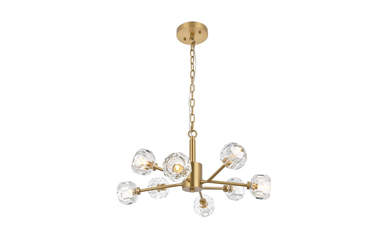 Elegant Lighting - 3509D24G - Eight Light Pendant - Graham - Gold and Clear