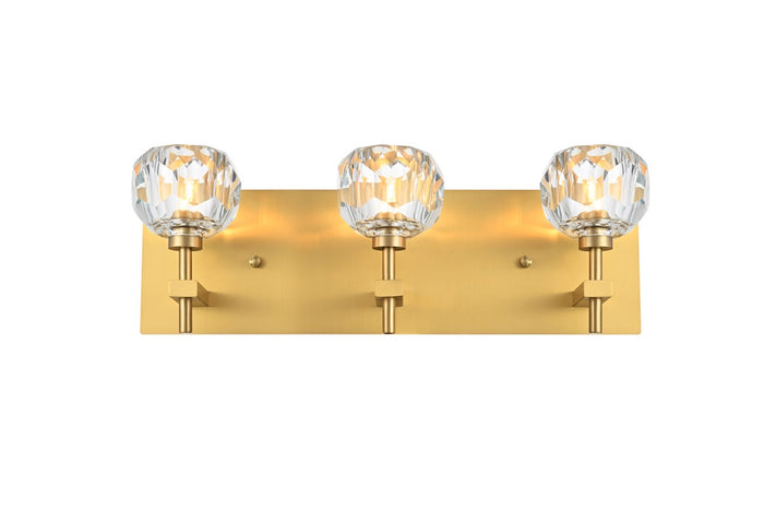 Elegant Lighting Three Light Wall Sconce from the Graham collection in Gold And Clear finish