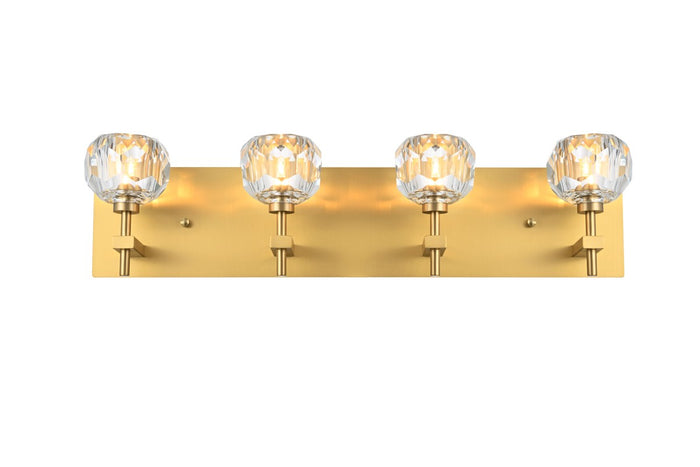 Elegant Lighting Four Light Wall Sconce from the Graham collection in Gold And Clear finish