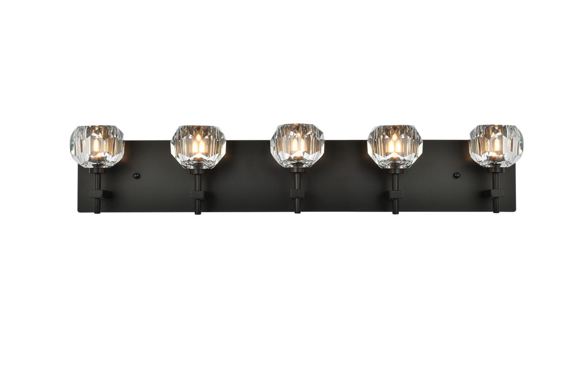 Elegant Lighting - 3509W32BK - Five Light Wall Sconce - Graham - Black and Clear