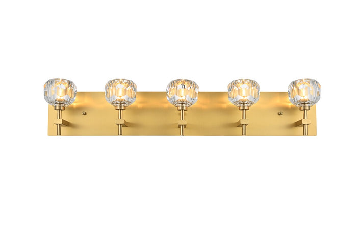 Elegant Lighting Five Light Wall Sconce from the Graham collection in Gold And Clear finish