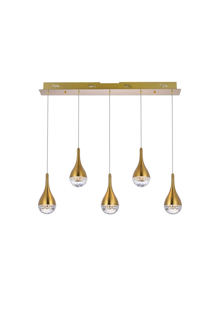 Elegant Lighting LED Pendant from the Amherst collection in Satin Gold finish