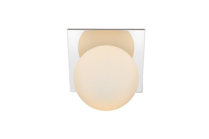 Elegant Lighting One Light Bath Sconce from the Jillian collection in Chrome And Frosted White finish