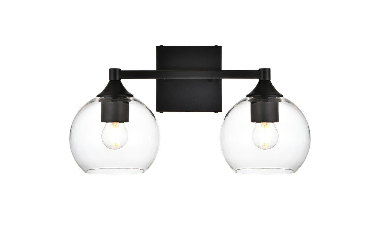 Elegant Lighting - LD7308W16BLK - Two Light Bath Sconce - Foster - Black